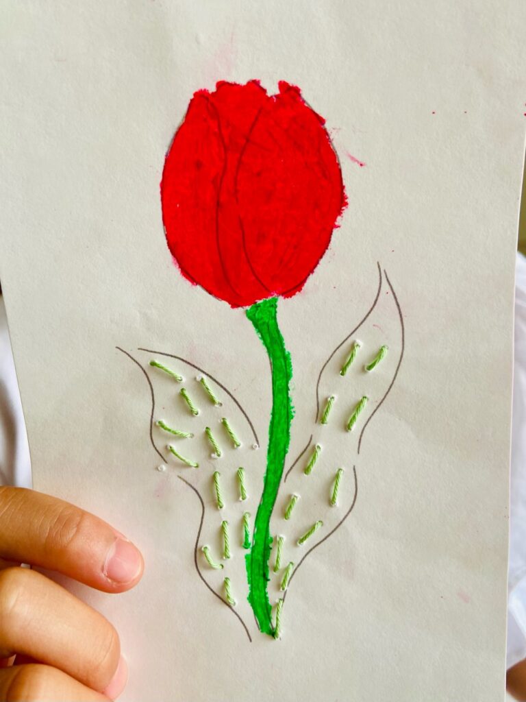 塗り絵×刺し子